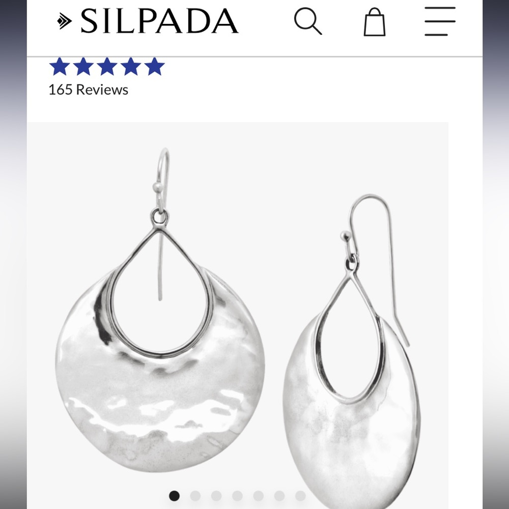 Silpada Israel Sterling Silver 925 Crescent Drop Earrings Half Moon Bay